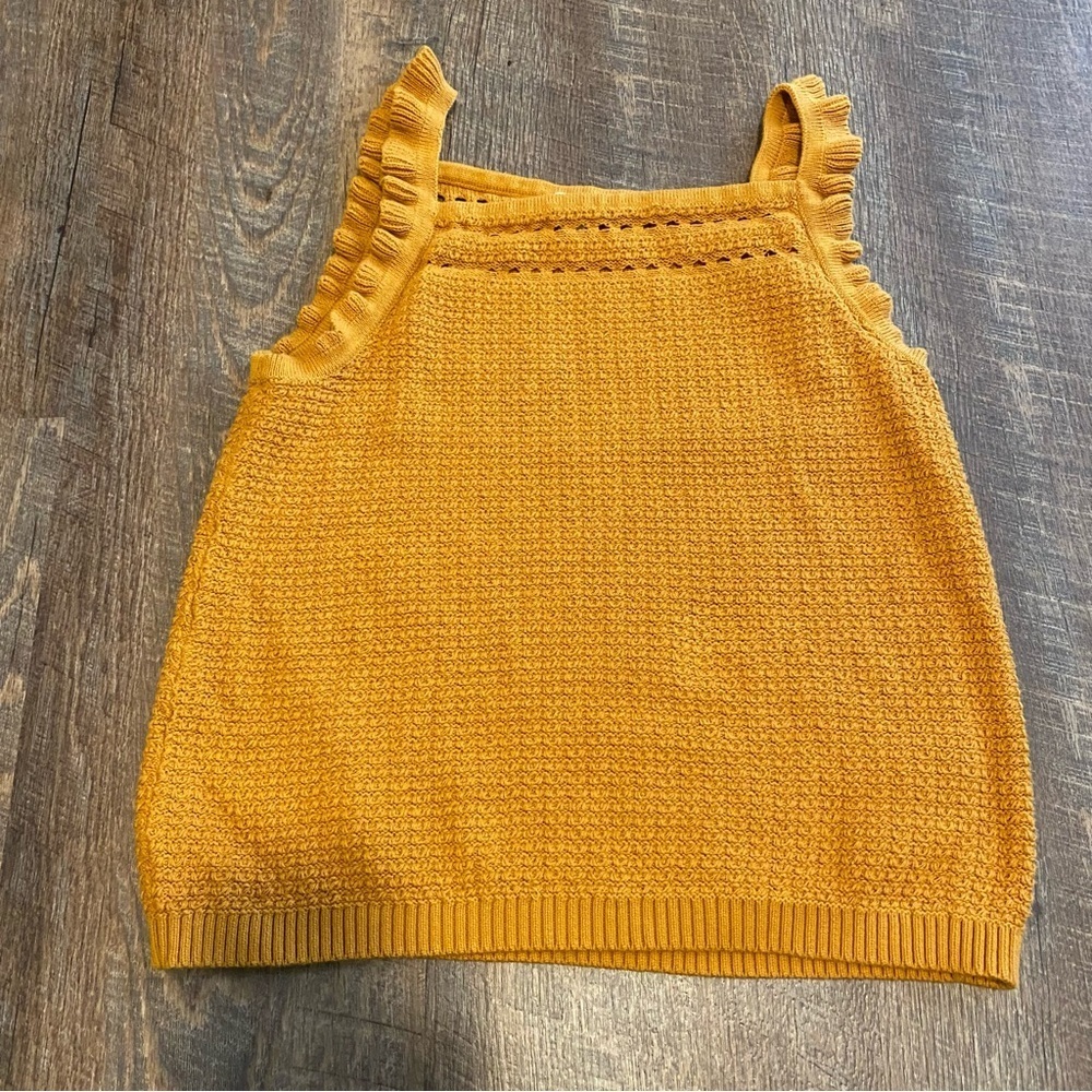 J. Crew Mustard Yellow Knit Tank Top Size Large